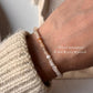Mixed Moonstone 3MM-4MM White, Grey, Peach Crystal Silver Bracelet