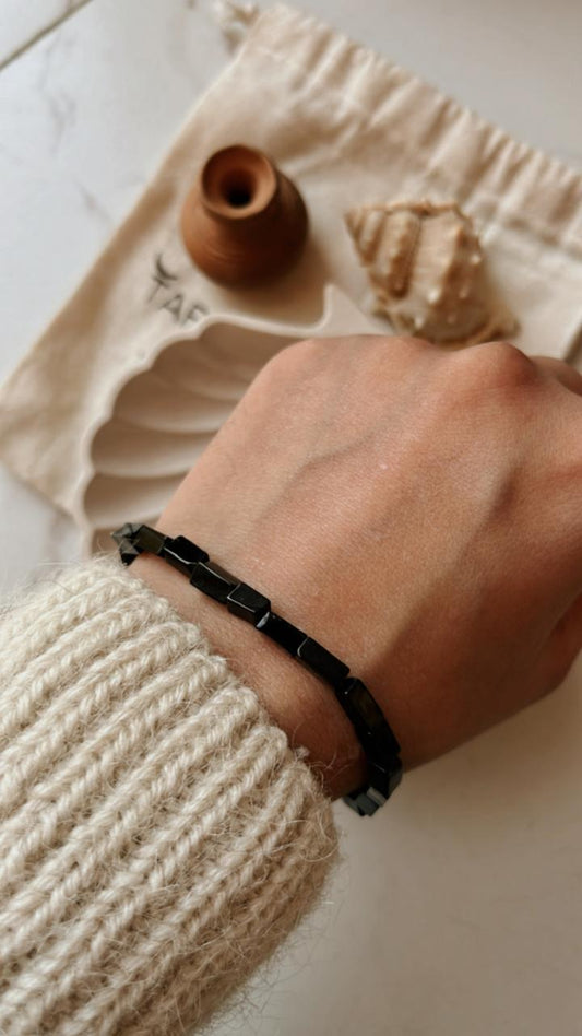 Black Onyx Rectangular Crystal Bracelet