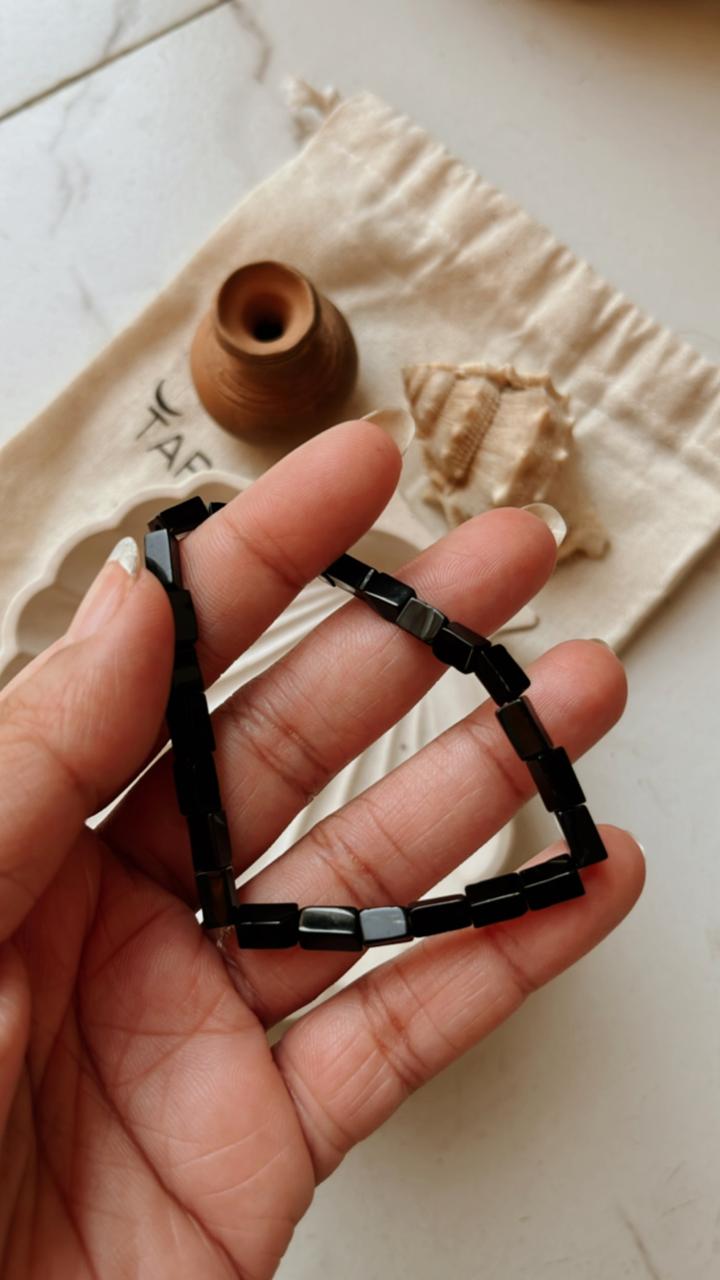 Handcrafted Black Onyx Rectangular Crystal Bracelet