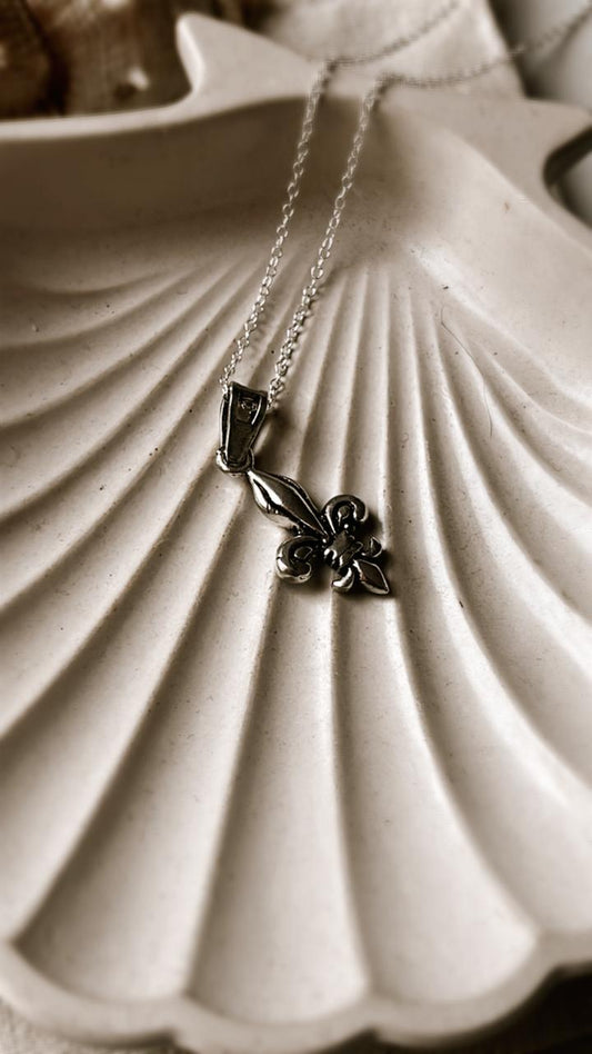 Fleur De Lis Silver Necklace