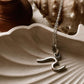Elegant Wave Design Silver Necklace