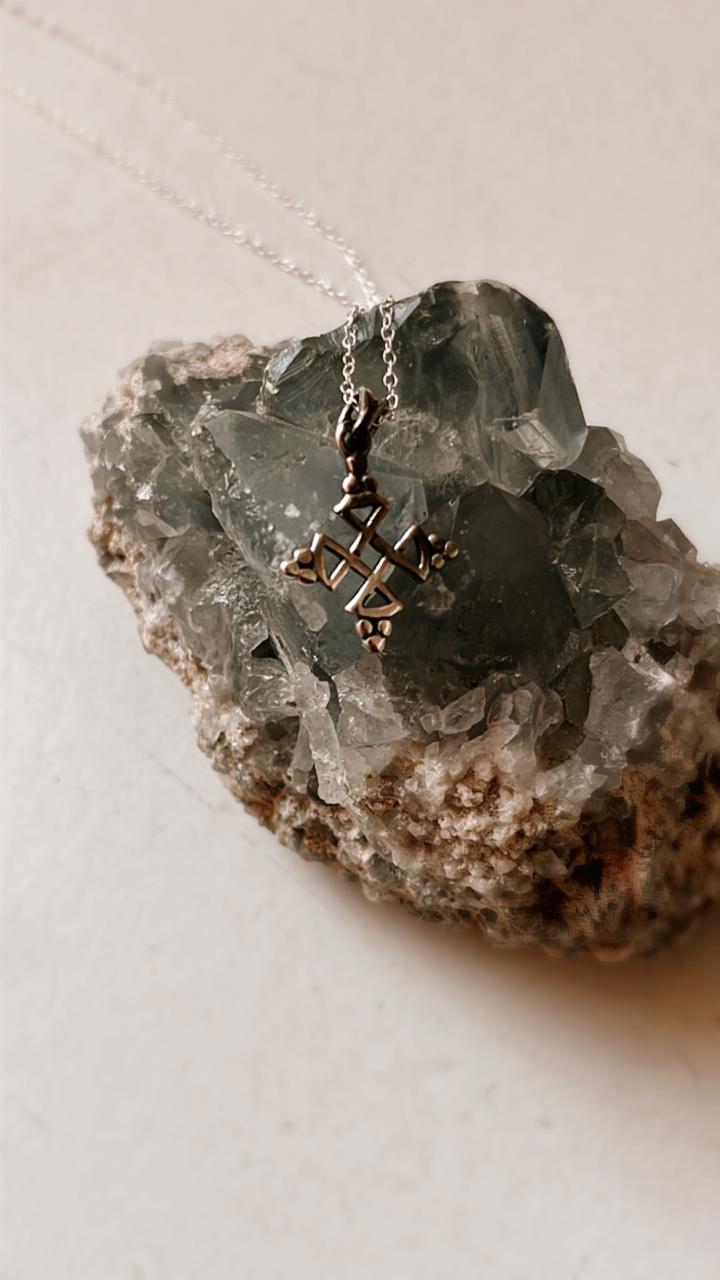 Sterling Silver Tribal Kolam Necklace