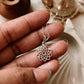 Lotus Mandala Pendant Necklace in Silver