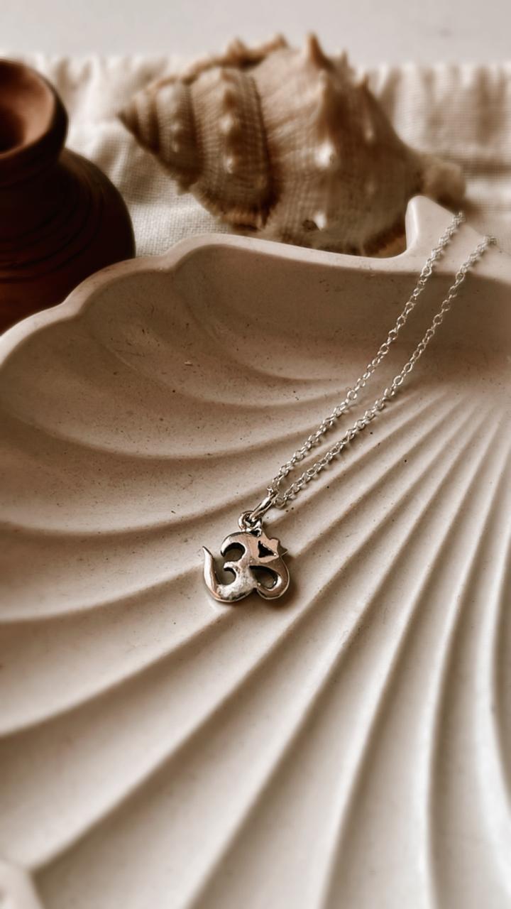Spiritual Om/Aum Silver Necklace