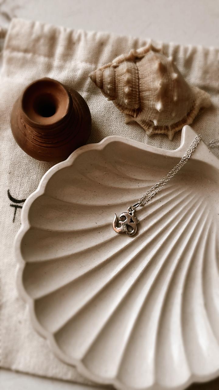 Minimalist Om/Aum Silver Necklace