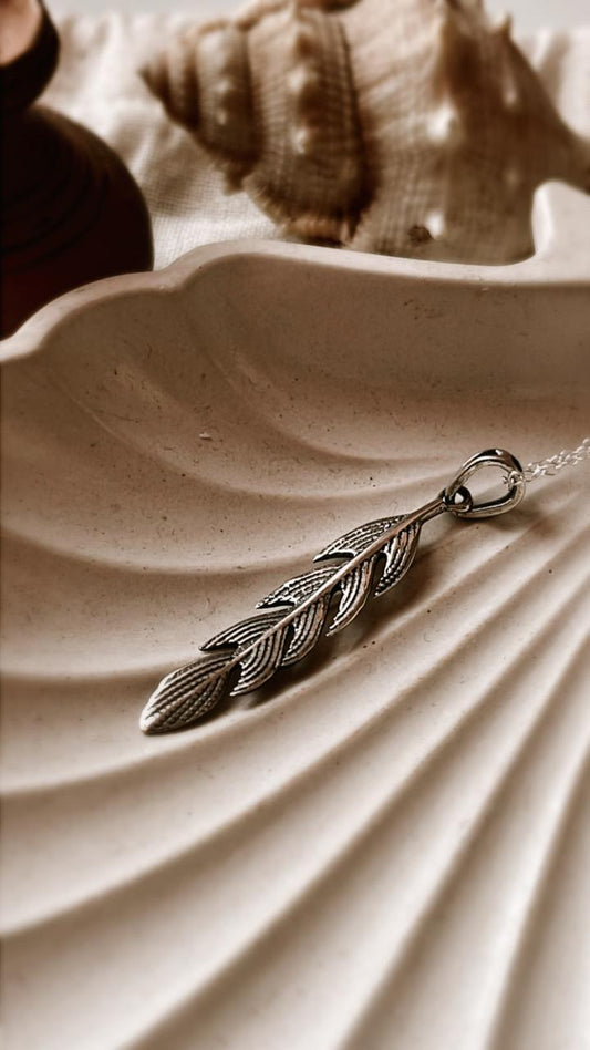 Feather Silver Necklace