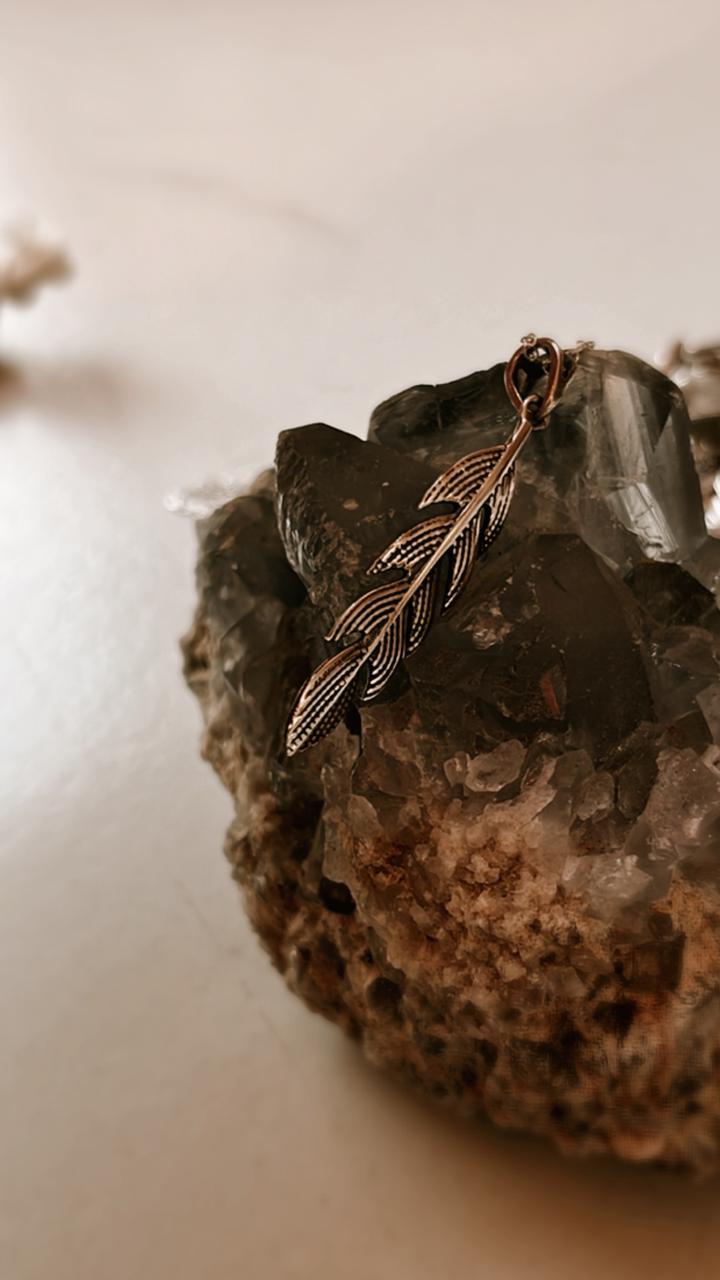 Feather Design Silver Necklace