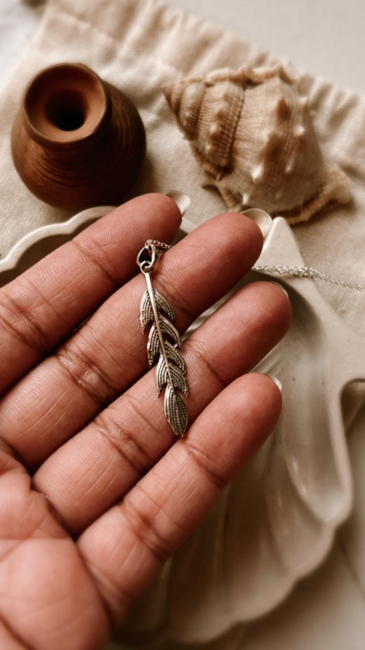 Sterling Silver Feather Necklace