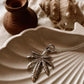 Hemp Leaf Design Cut Out Silver Necklace