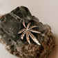 Hemp Leaf Cut Out Big Silver Necklace