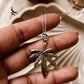 Sterling Silver Hemp Leaf Cut Out Necklace