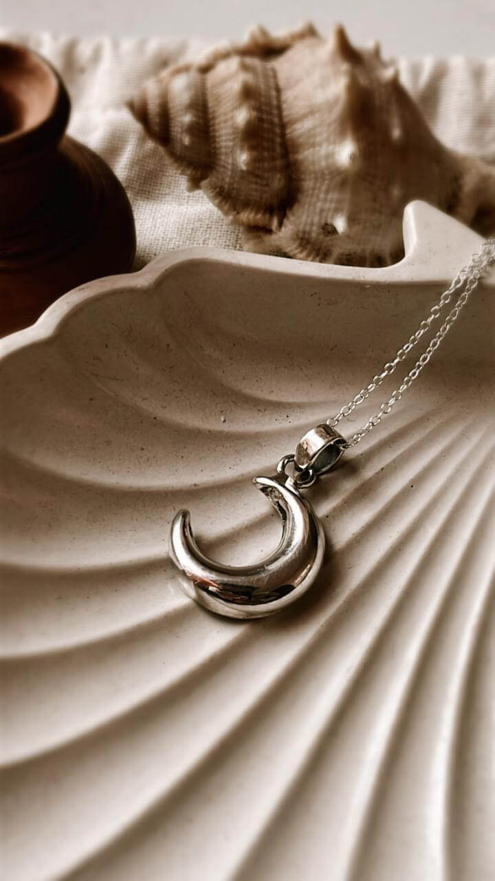 Sterling Silver Moon Necklace
