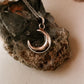 Elegant Moon Design Silver Necklace