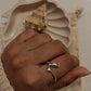 Charming dolphin-shaped silver ring with polished finish