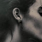 South Screw 5MM Cz Square Silver Stud Earrings