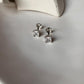 Stylish 5MM Cz Square Silver South Screw Stud Earrings