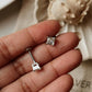 5MM Cz Square South Screw Silver Stud Earrings
