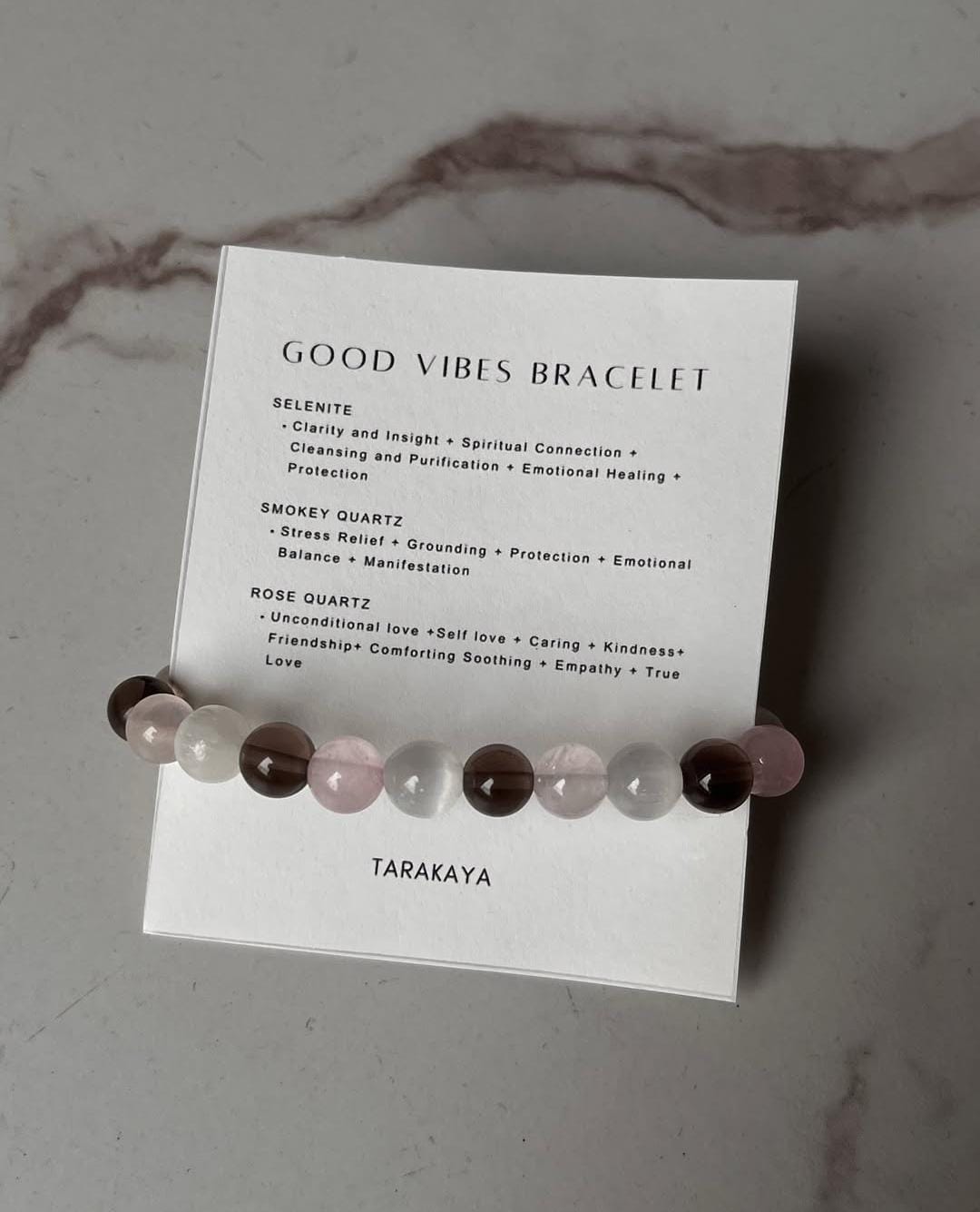 Intention Good Vibes 8MM Natural Crystal Bracelet