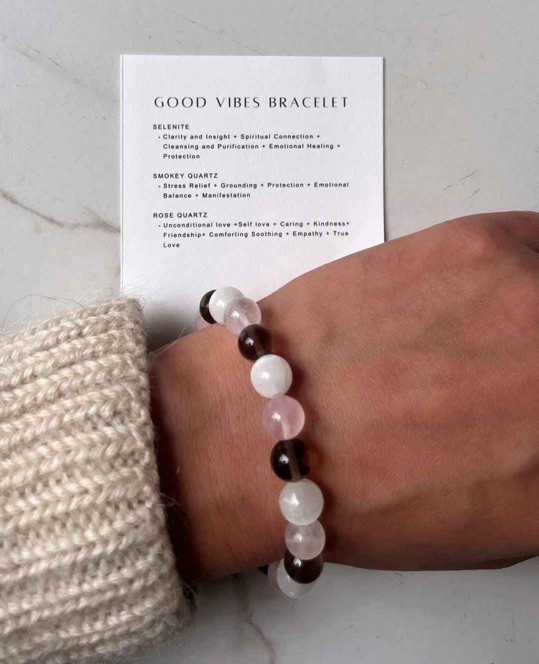 Natural Crystal Good Vibes 8MM Bracelet