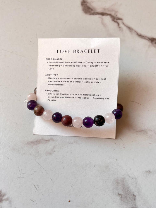 Intention Love 8MM Natural Crystal Bracelet