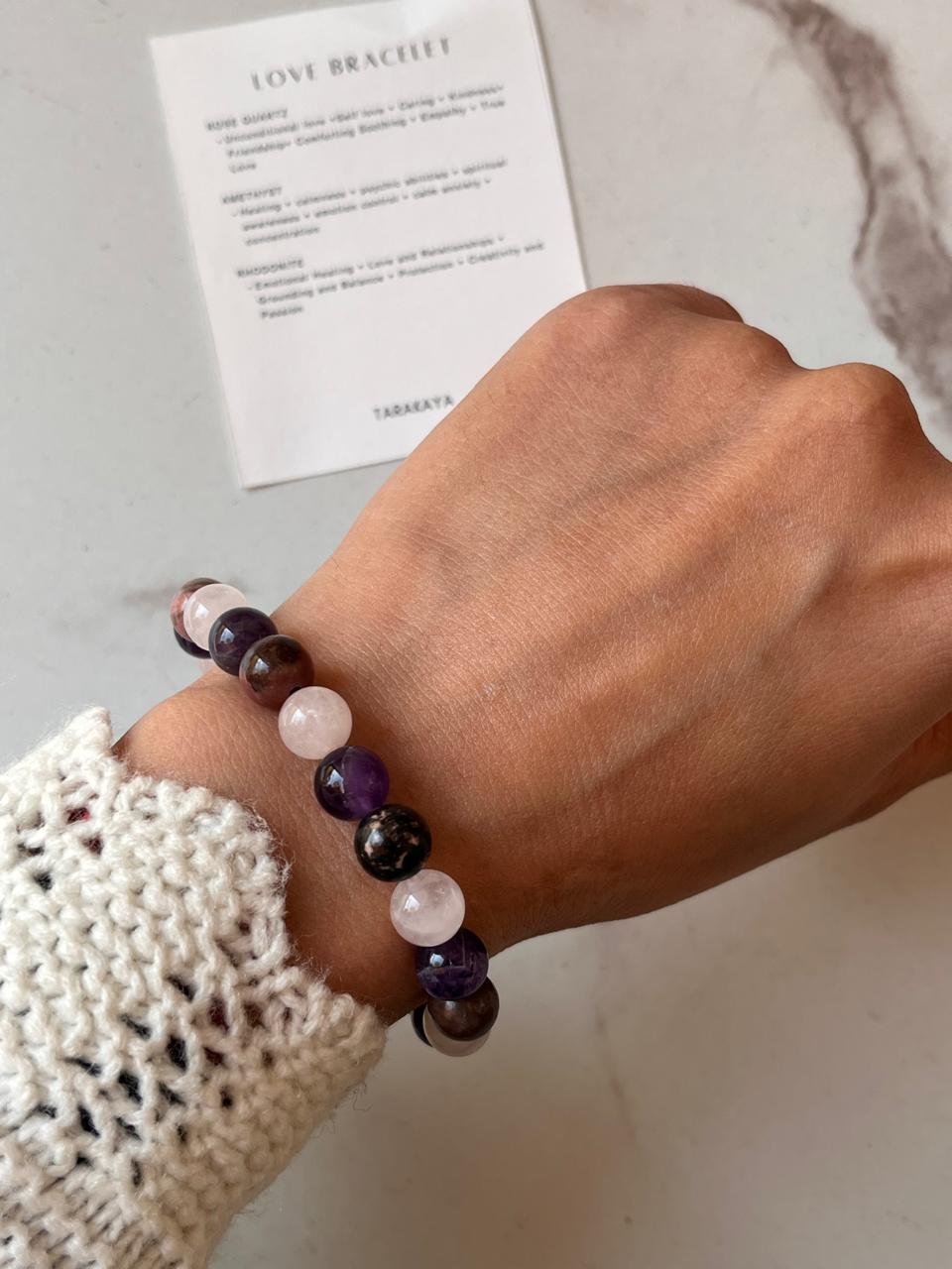 Love Intention 8MM Natural Crystal Bracelet