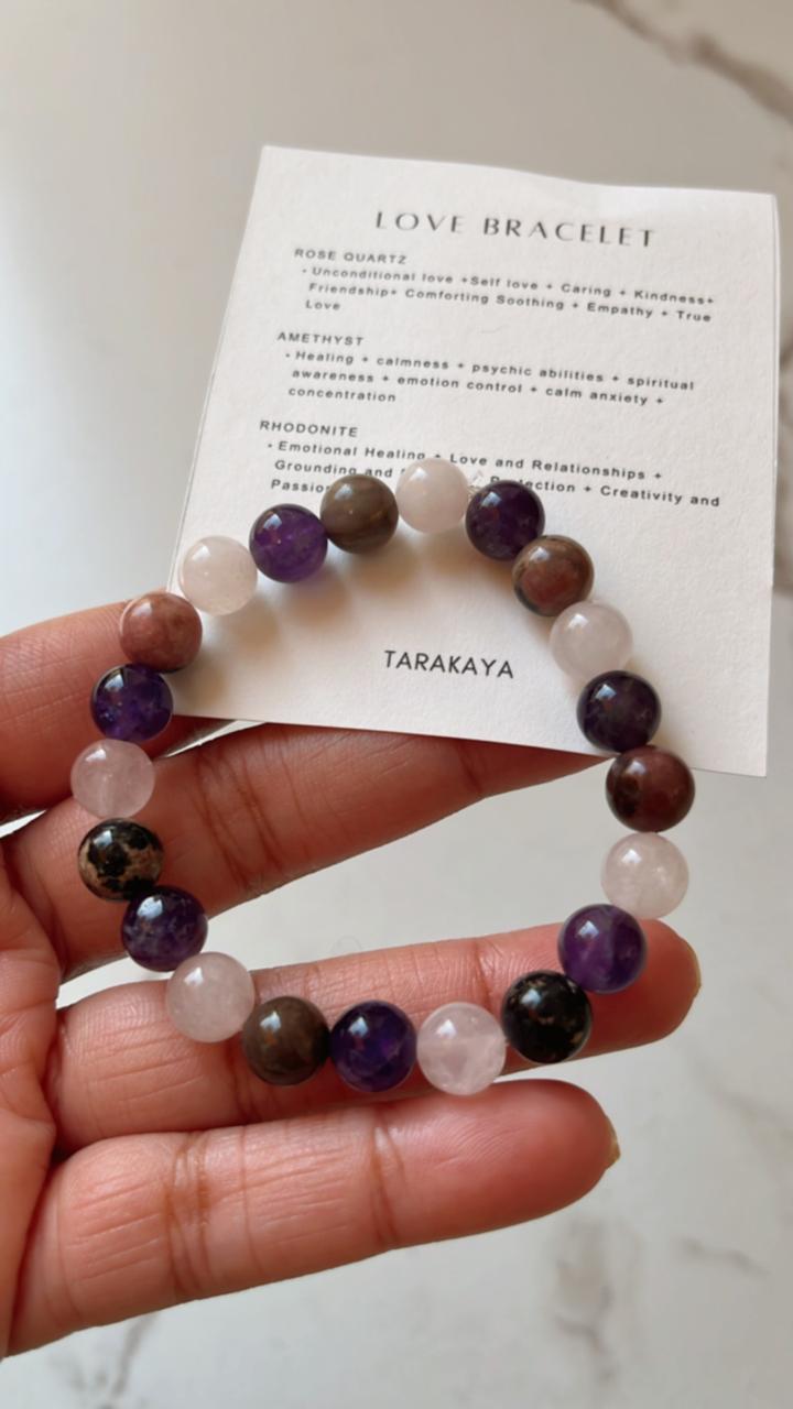 8MM Natural Crystal Bracelet with Love Intention