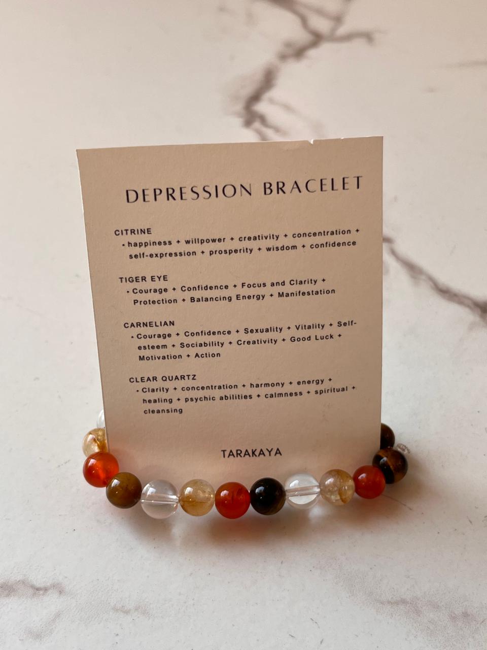 Natural Crystal Depression 8MM Bracelet for Healing