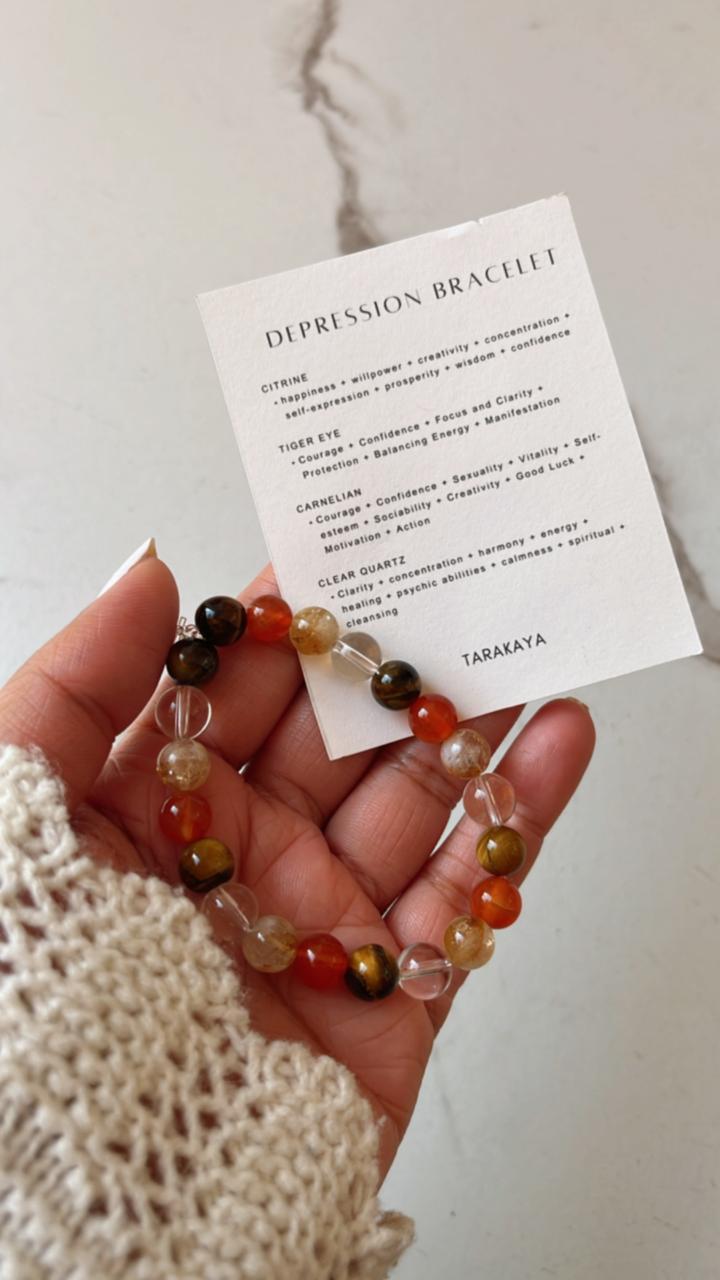 8MM Natural Crystal Bracelet for Depression