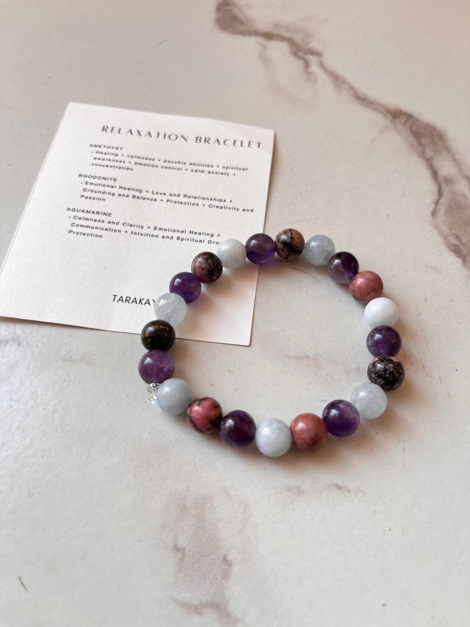 Relaxation Healing Intention 8MM Crystal Bracelet