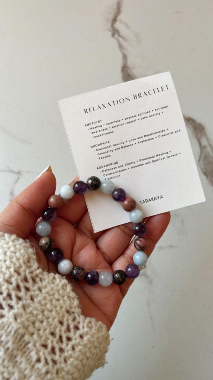 Natural Crystal Relaxation 8MM Bracelet for Calm