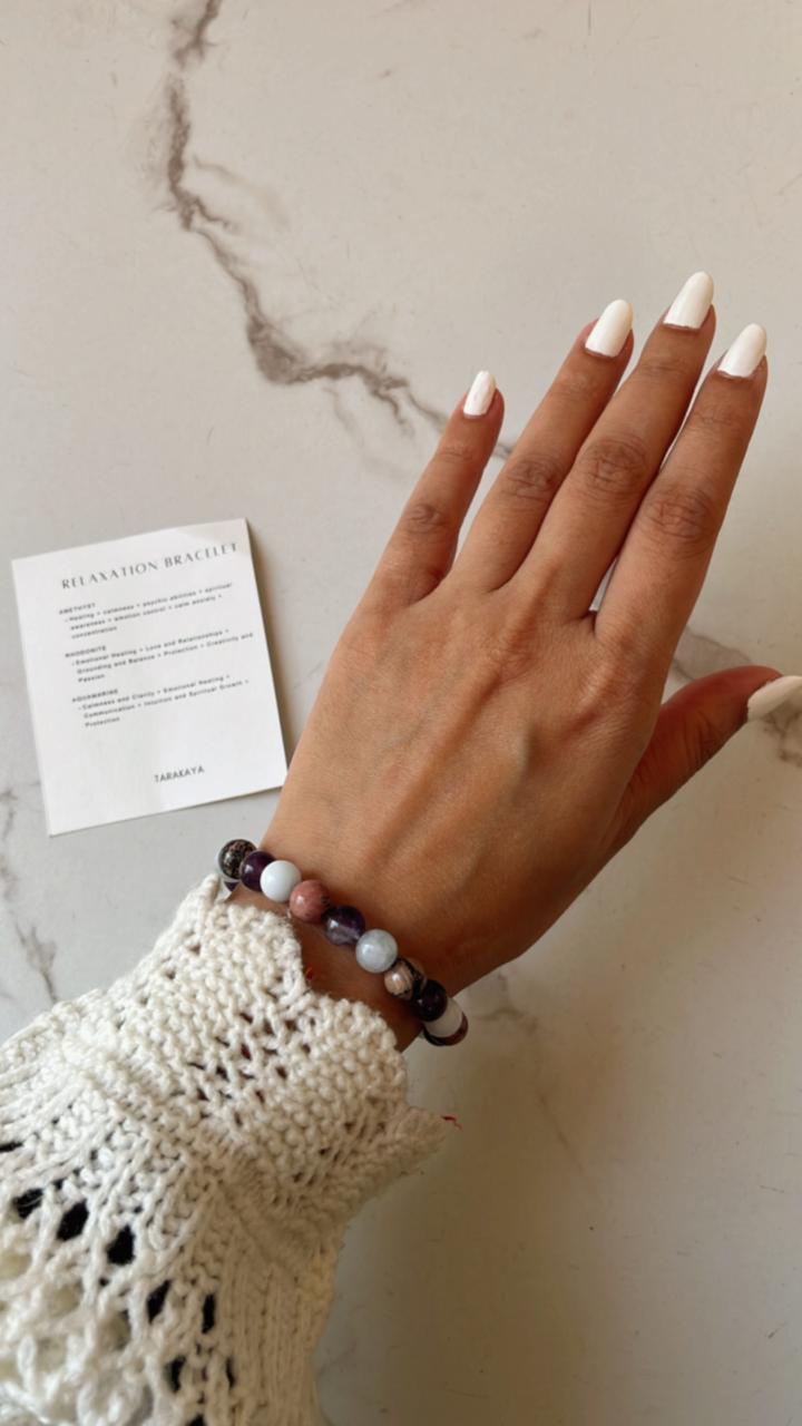 8MM Crystal Bracelet for Stress Relief and Relaxation