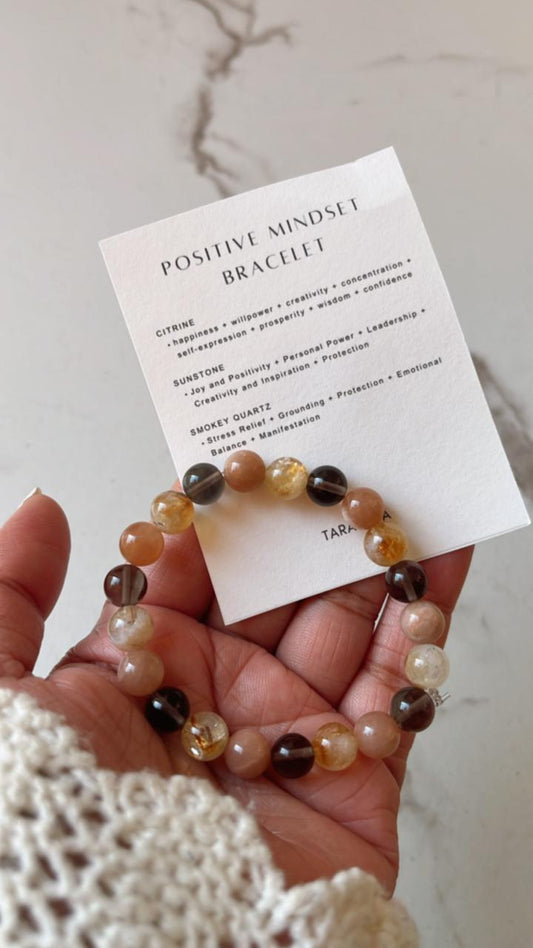 Intention Positive Mindset 8MM Natural Crystal Bracelet