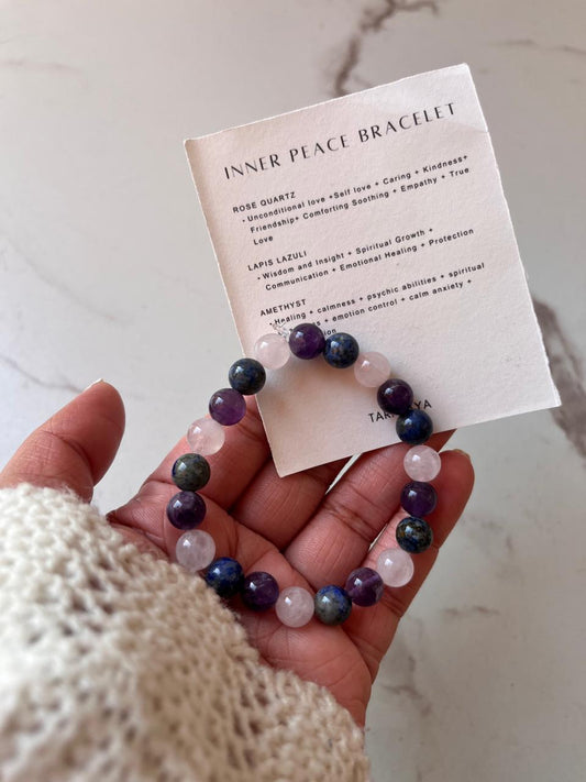 Intention Inner Peace 8MM Natural Crystal Bracelet