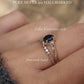 Iolite Dot Band Stack Set Silver Ring