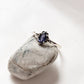 Stackable Iolite Dot Band Silver Ring Set