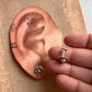 South Screw Silver Studs with Yellow CZ Flower