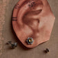 South Screw Yellow Cubic Zirconia Flower Silver Studs