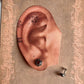 South Screw Silver Studs with Pink CZ Flower