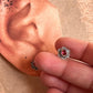Pink CZ Flower Silver Studs with South Screw