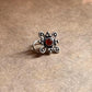 Close-up of Tribal Rawa pink cubic zirconia nose pin in 925 sterling silver