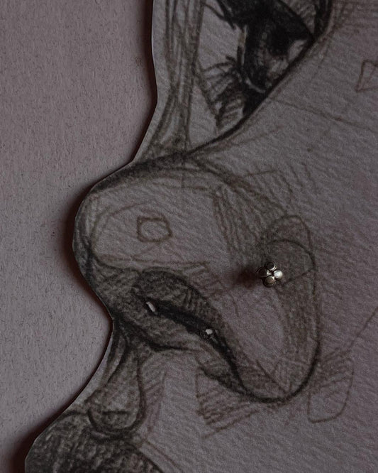 925 Sterling silver Tribal Rawa flower nose pin with secure wired back