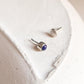 Lapis Screw Back Minimal Silver Nose Pin with blue gemstone