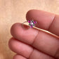 925 sterling silver nose pin with pink CZ gemstone and tribal rawa pattern
