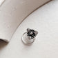 Tribal Rawa White CZ Stone Wired Back Silver Nose Pin with intricate design
