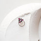 Tribal silver nose jewelry with pink CZ stone and wired back