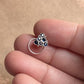 Tribal Rawa Blue CZ Stone Wired Back Silver Nose Pin with intricate design