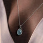 Elegant Aquamarine Oval Big 925 Silver Pendant for statement jewelry