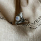 Moonstone Vintage Boho Silver Ring with intricate silver detailing