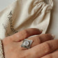 Vintage Boho Silver Ring with moonstone gemstone