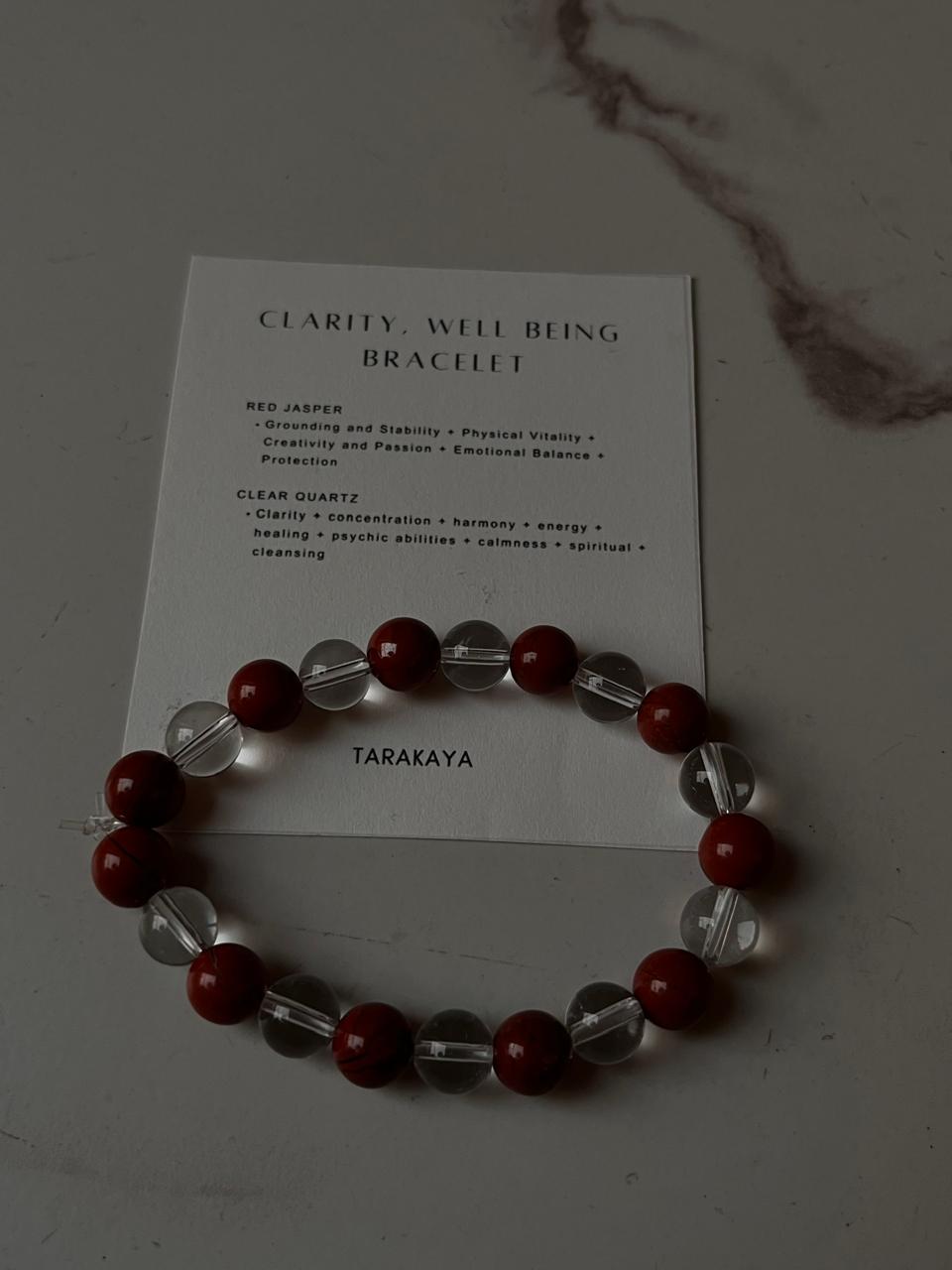 Crystal bracelet with 8MM stones for clarity and well-being intention